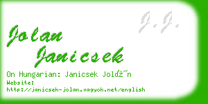 jolan janicsek business card